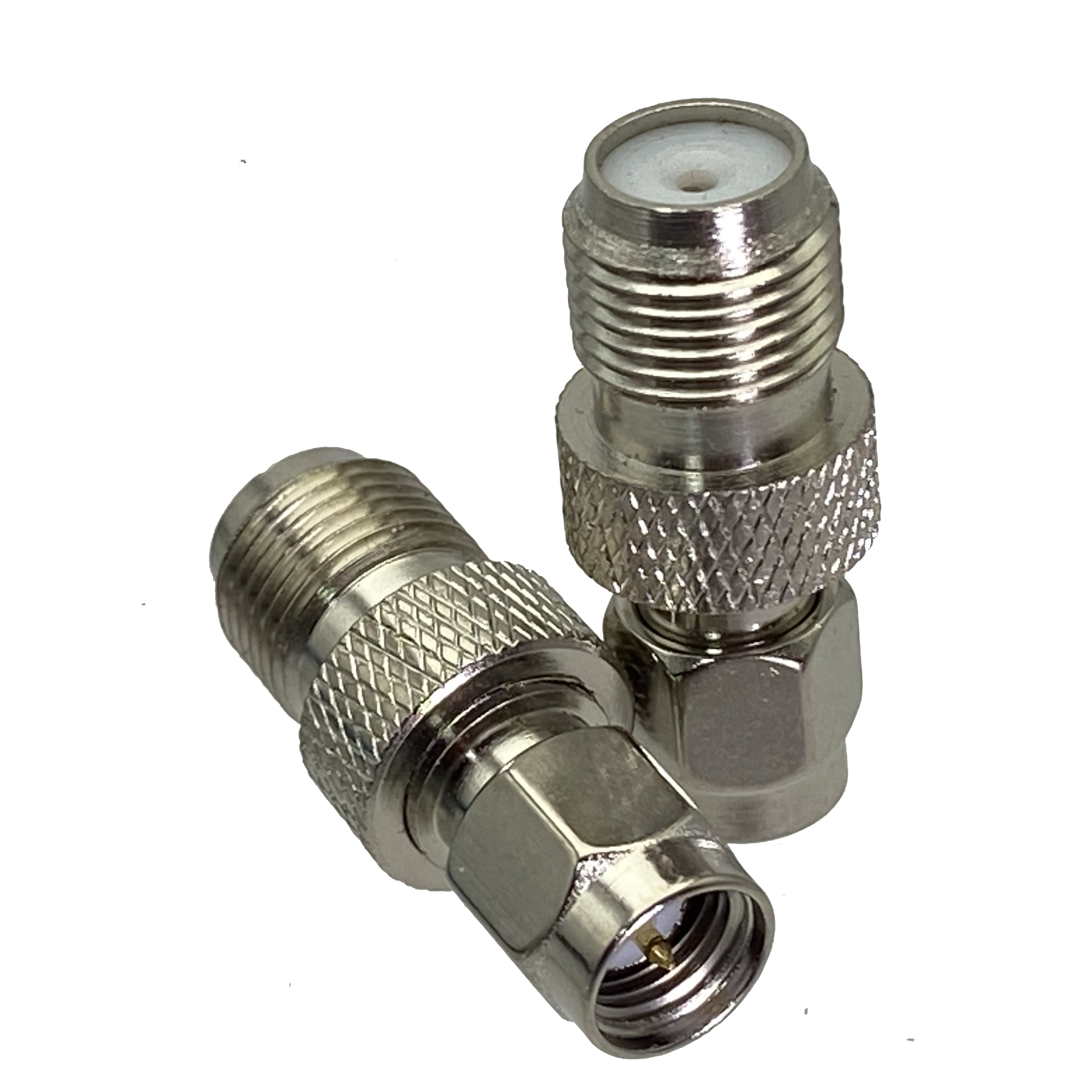 1Pcs Adapter F TV to SMA Male Plug & Female Jack Straight RF Coaxial Connector For Antenna Wire Terminals: Ivory