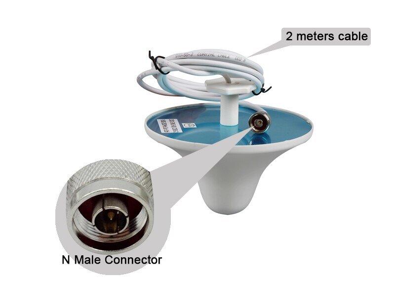 Ceilling Antenna800-2700mhz Indoor Gsm 2G 3G 4G N Connector 3dBi Met 2M Kabel Voor Mobiele Signaal booster 360 ° Omni Antenne