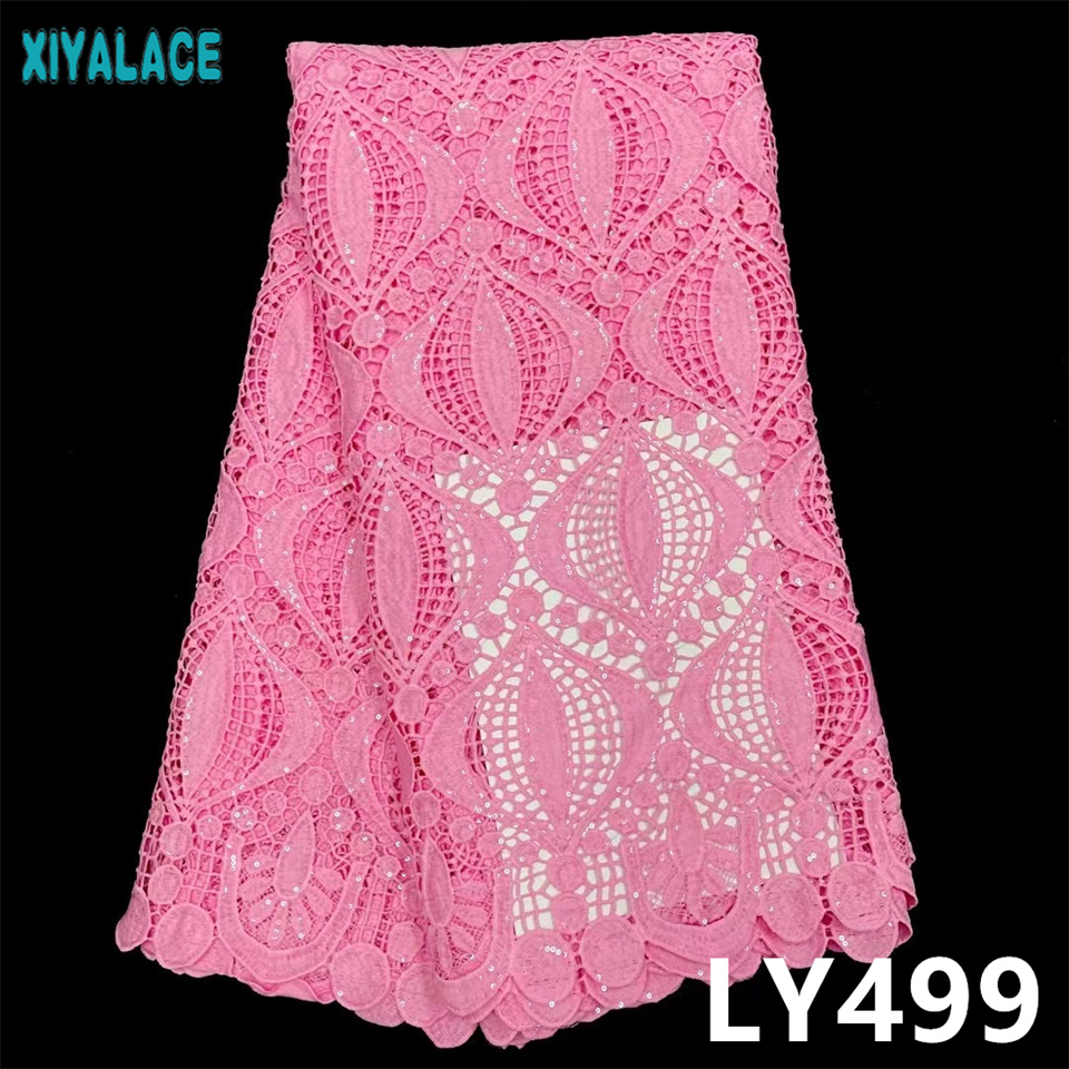 Arrivals Milk Silk Lace Fabric Pure White African Tissue Cord Laces Fabrics for Woman Sewing Nigerian Lace Fabric LY499: LY499-3