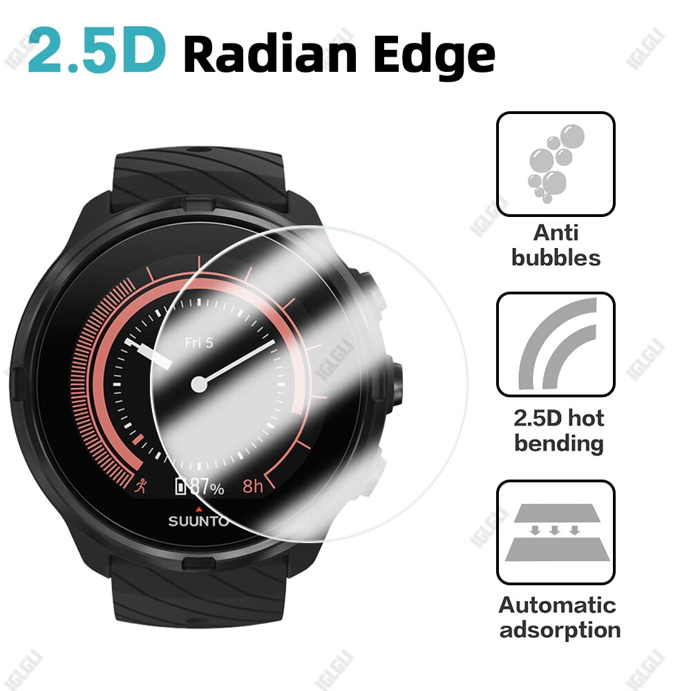 Verre trempé de pour montre connectée Suunto Watch 3 5 7 9, film de protection Transparent, accessoires