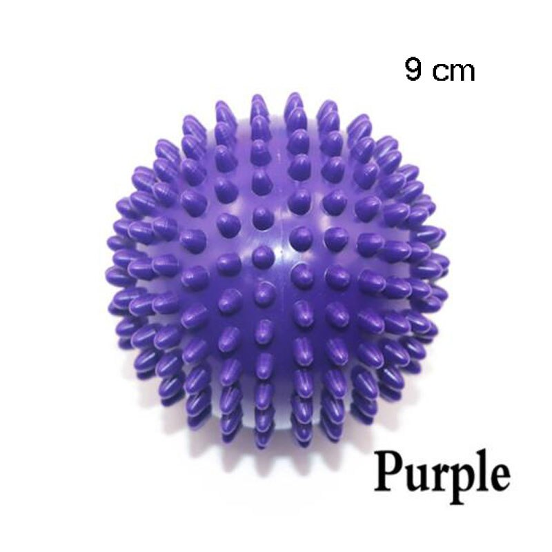 Indoor Outdoor Sports Fitness PVC Hand Massage Ball Soles Hedgehog Sensual Grip Training Ball Portable Physiotherapy Ball: Purple-9cm