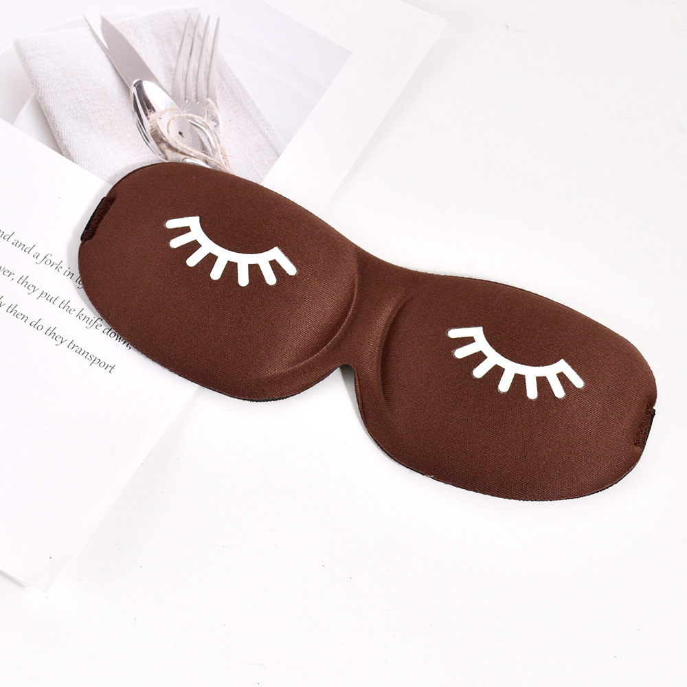 Máscara para dormir 3d, belleza, pestañas, máscara para dormir, sombra de ojos, ayuda para dormir, viajes al aire libre, hogar, descanso de ojos, relajación, cubierta ocular, cuidado de la salud: Castaño