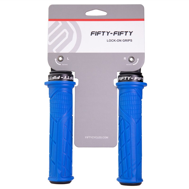 FIFTY-FIFTY MTB Bicycle Grips Custom Rubber Compound Single lock Handlebar Grips Shock-absorbing Soft Bike Grips: Navy Blue