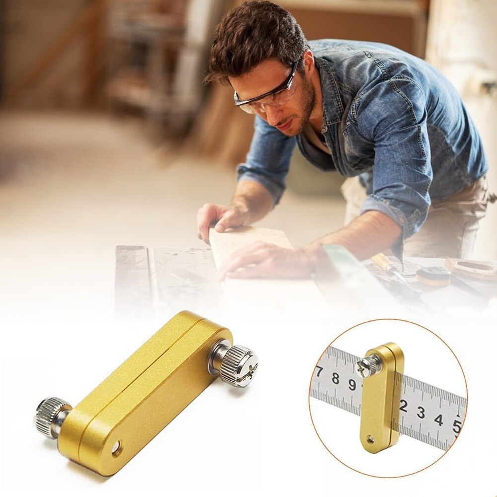 Steel Ruler Positioning Block Woodworking Scribe Drawing Mark Line Gauge Carpenter DIY Measuring Tool carpenter tools