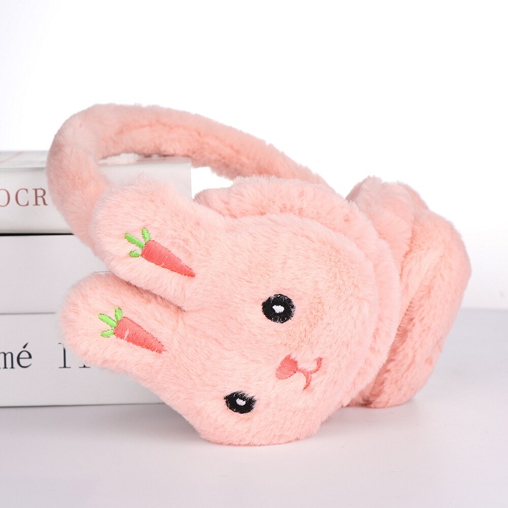Lovely Winter Ear Muffs Ear Warmer Thicken Plush Unicorn Earmuffs Fluffy Sequin Ear Cover Cute for Cold Weather: Rabbit-beige