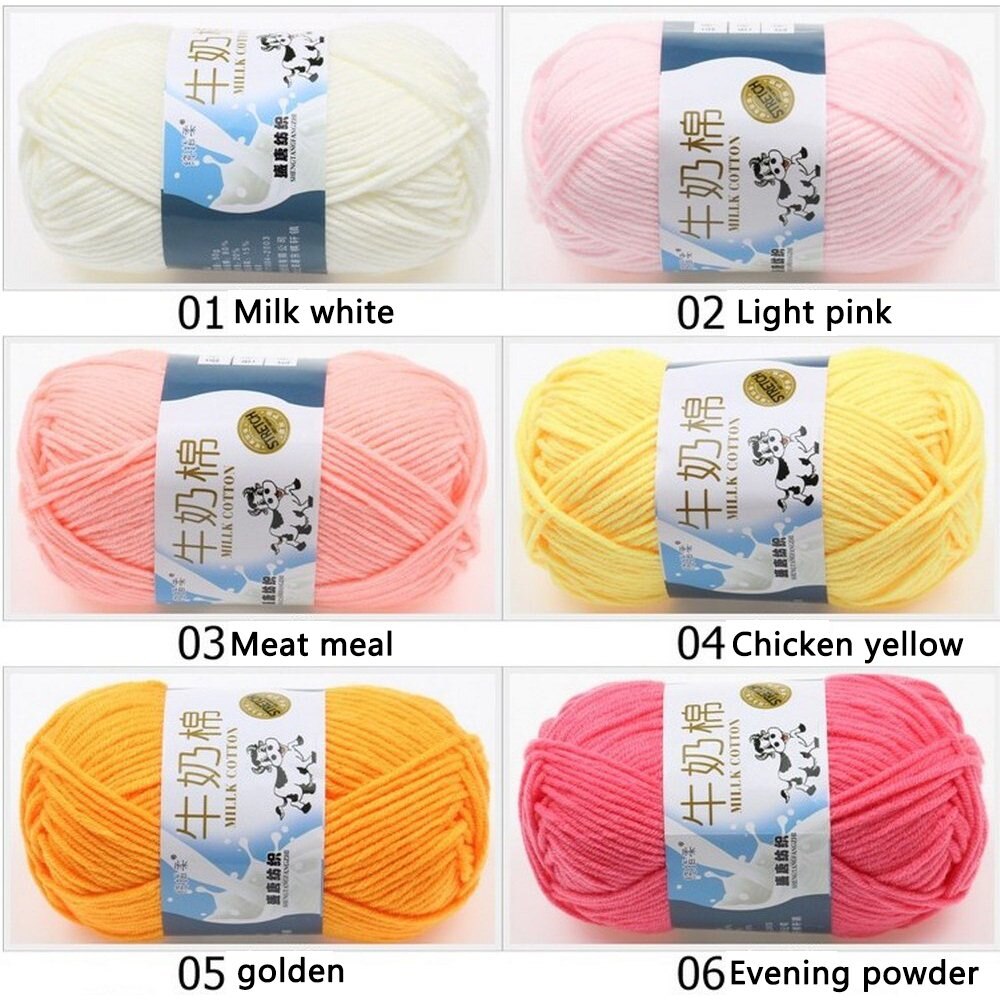 Navy blue Crochet Yarn Milk Cotton Knitting Yarn 1Pc 50g Soft Warm Baby Wool Yarn for Hand Knitting Supplies