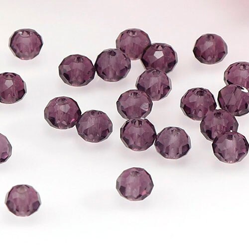 6mm diameter 1 streng ca. 96-100 stk gennemsigtig farve krystal rhinestones perler stof krave kjole syning beklædningsmaterialer: Lilla