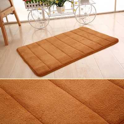 Alfombra de absorción de agua de 40x60cm, felpudo absorbente para interiores, espuma viscoelástica peluda, lana de Coral, antideslizante, alfombrillas para puerta de baño: Azul cielo