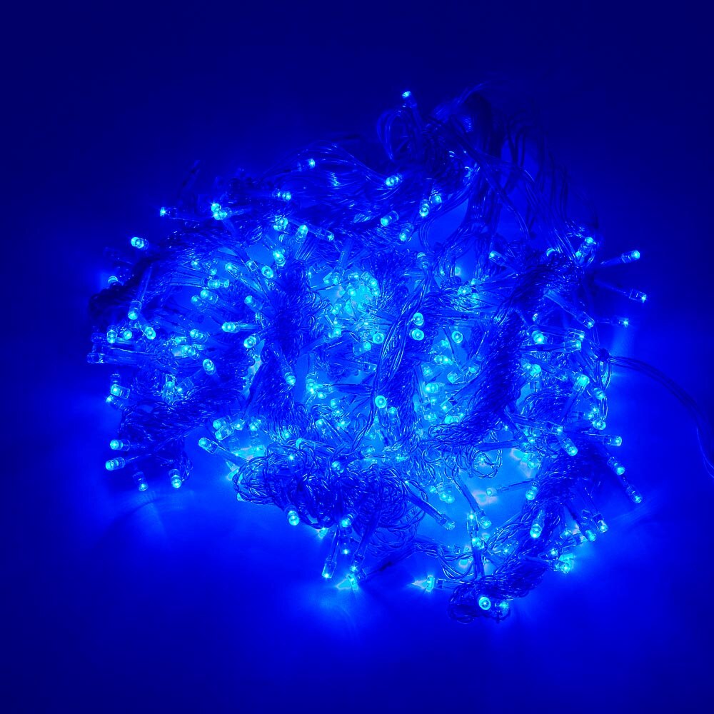 Anblub Jaar 3M X 3M Outdoor 300 Led Gordijn String Lights 8 Modes Fee Garland Home voor Kerstvakantie Wedding: Blauw / US Plug