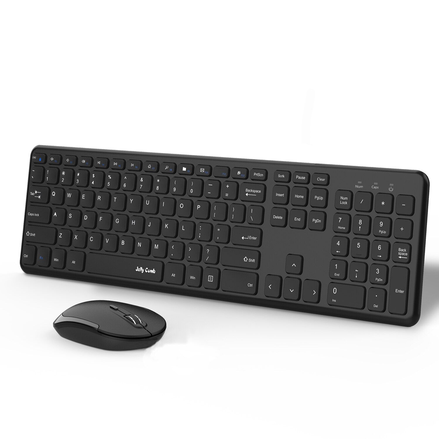 Jelly Comb 2.4G Wireless Keyboard and Mouse Combo Full Size Wireless Keyboard Ultra-Thin Mousee for Computer Laptop PC Deskt: Default Title