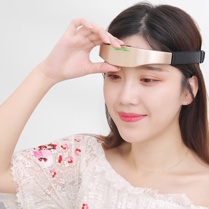 Head Massager Smart Sleep Instrument Electric USB Rechargeable Massager 2 Modes Wireless Stress Relief Therapy Device EK