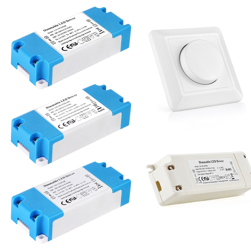 7W 12W 18W 42W Dimbare Met Leading Edge/Trailing Edge Dimmer Triac Dimmen Led Driver voor Led Lampen Plafondlamp 300mA-1500mA