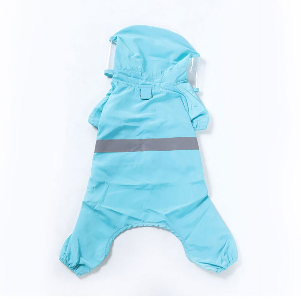 Blue Small Dogs Outdoor Raincoat Poncho Pet Dog Water-Proof Clothes with Hood Lightweight Rain Windproof Jacket Pet Supplies: blue / XXL