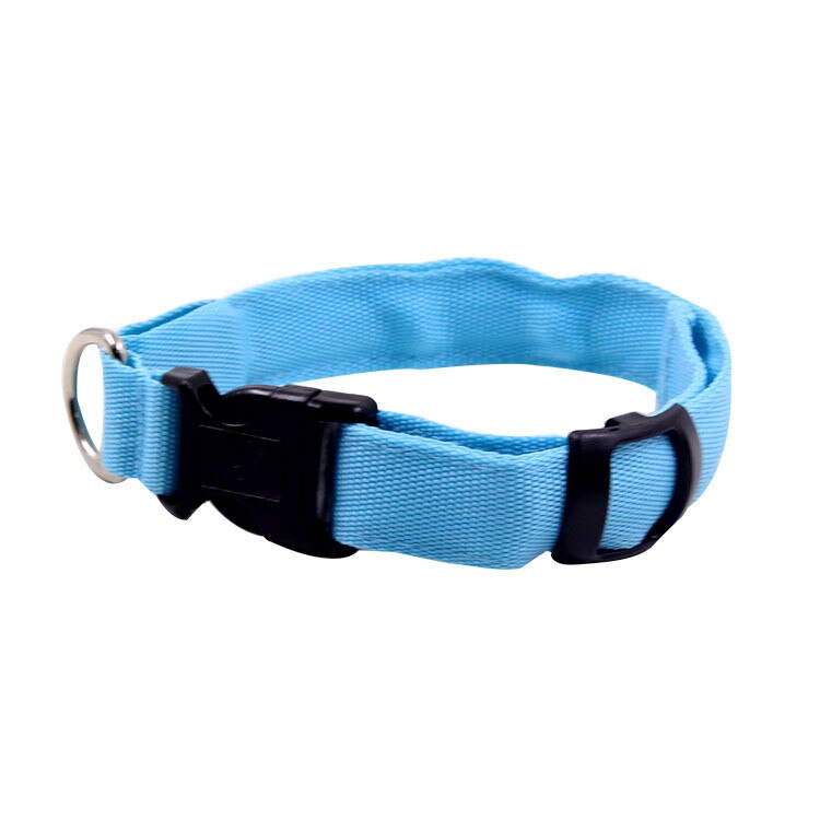 Collar Led para mascotas, de estilo camuflaje, con luz brillante, hebilla de patrones, Collar de seguridad ajustable, productos para mascotas LED # p2: Azul / S