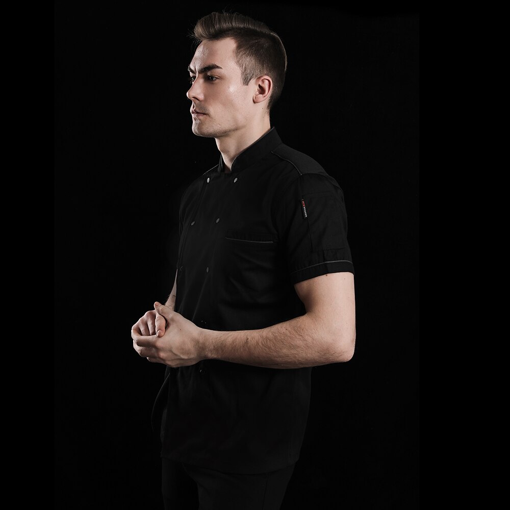 breathable short-sleeved chef uniform unisex chef jacket coffee shop high overalls hotel restaurant chef uniform