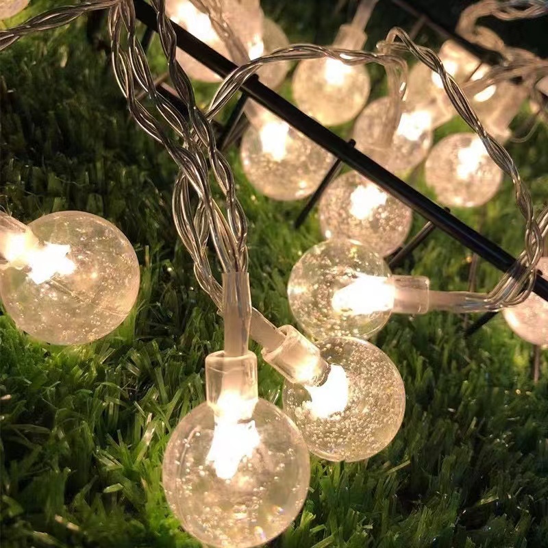 3M/6M/10M LED Crystal Ball String Lights Outdoor Lamp Battery USB Power Romantic Bubble Ball Light String decoration Waterproof