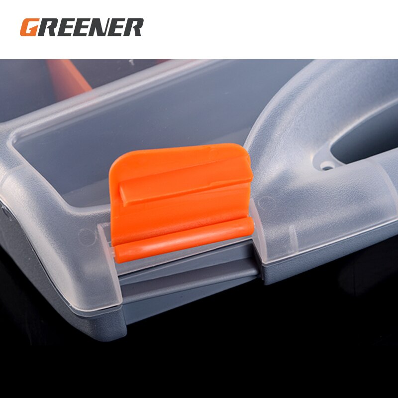 GREENER Plastic Portable Parts Box Screw Storage Box Metal Parts Hardware Tool Screwdriver Auto Repair Divided Material Tool Box