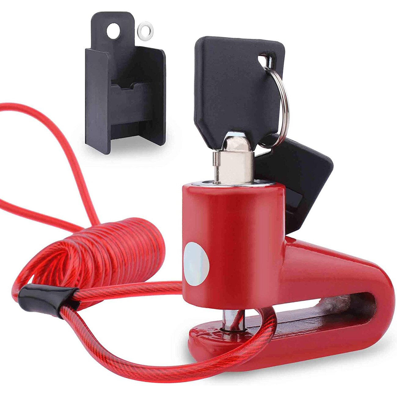 Anti-theft Lock Electric Scooter Wheels Disc Brakes Lock with Steel Wire Cycling Bicycle mountain bike disc lock: Red