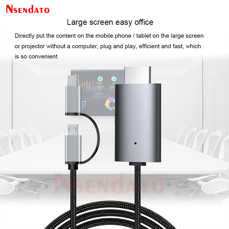 Mirascreen  ld39 trådbunden 1080p hd micro-usb typ c tv-stickadapter för android-telefon surfplatta speglar skärmvisning till tv-skärm