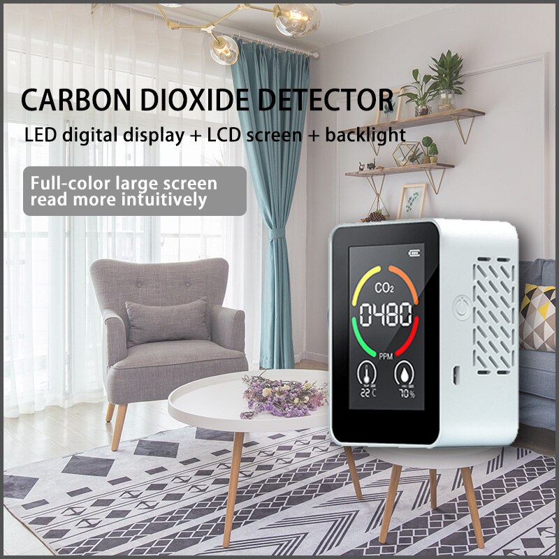 3 in1 CO2 Meter Carbon Dioxide Detector Digital Temperature Humidity Sensor Tester Air Monitor Thermometer Hygrometer