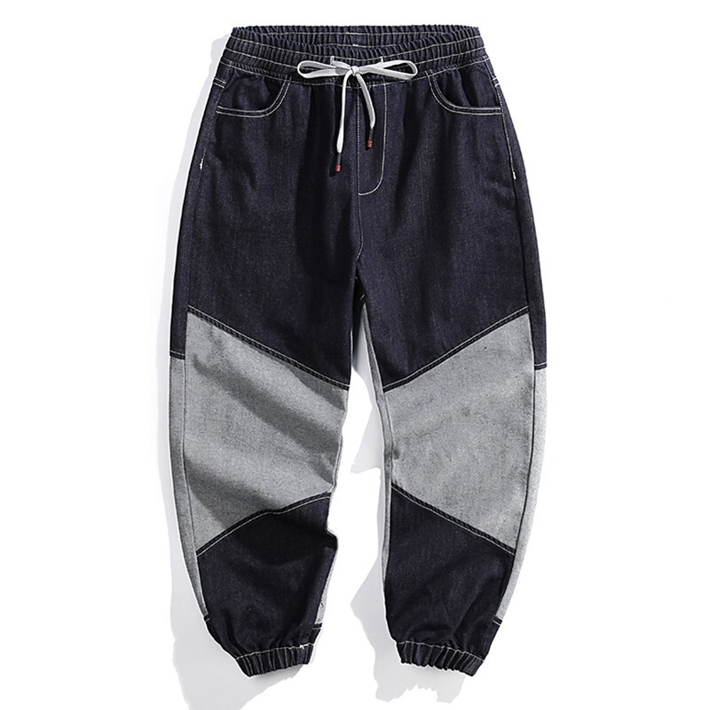 M -5xl hiphop jeans plus size denim broek heren losse casual jonge man grote merken broeken: Blauw / M