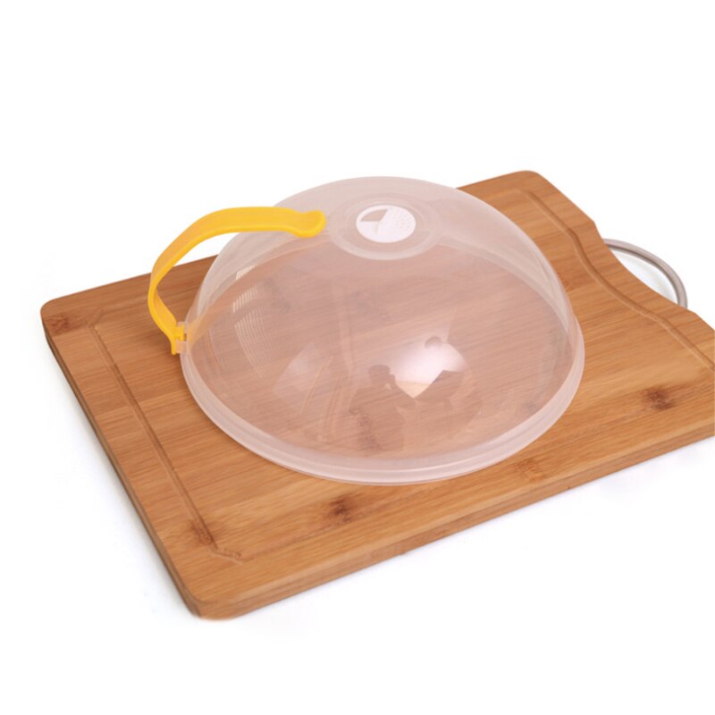 Food Cover Microwave Oven Dish Pan Lid Plate Stove Cover Cookware Lid Transparent Anti-Splash Cap With Handle