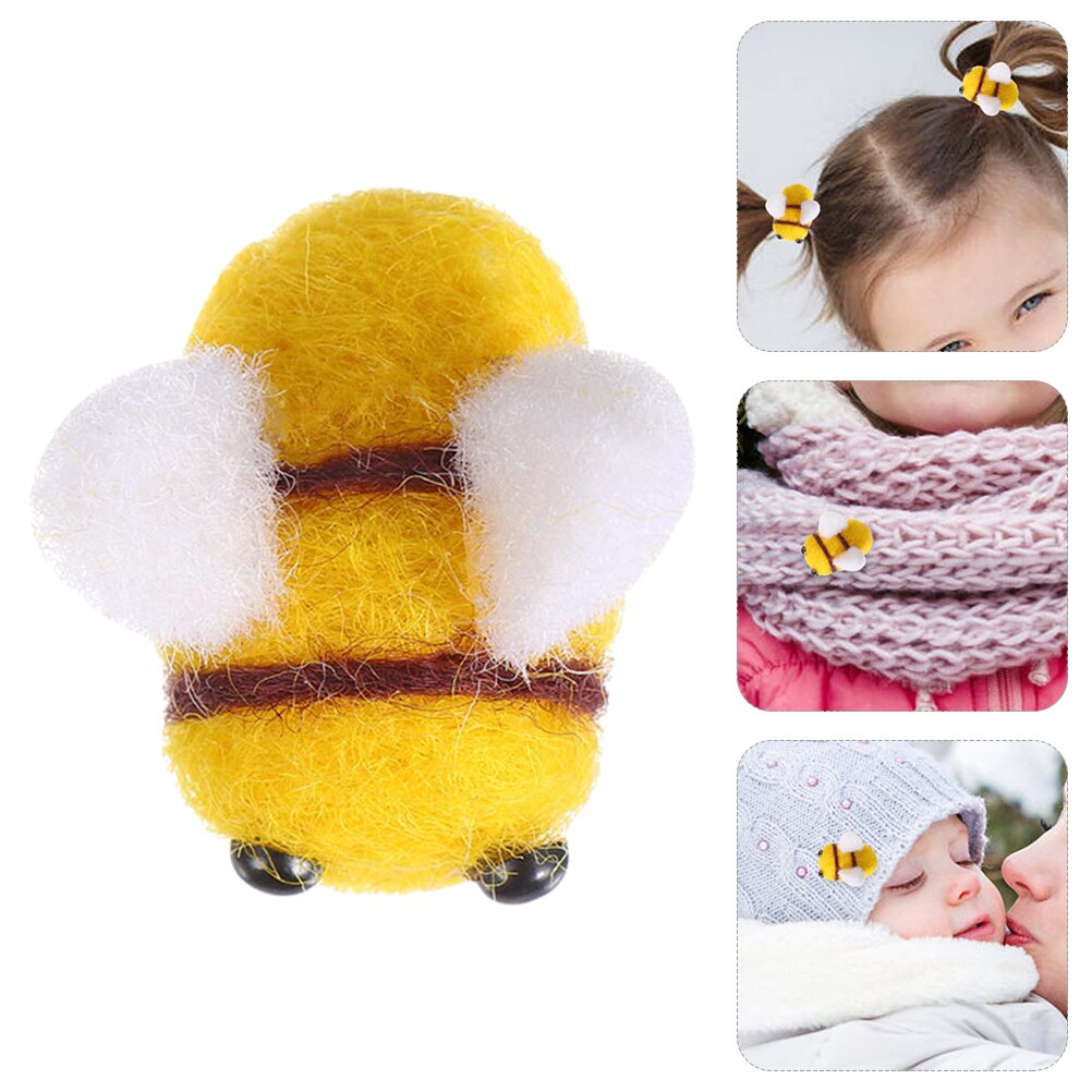 5Pcs Hat Clothing DIY Wool Felt Bee Decor Lovely Plush DIY Craft Felt Bee