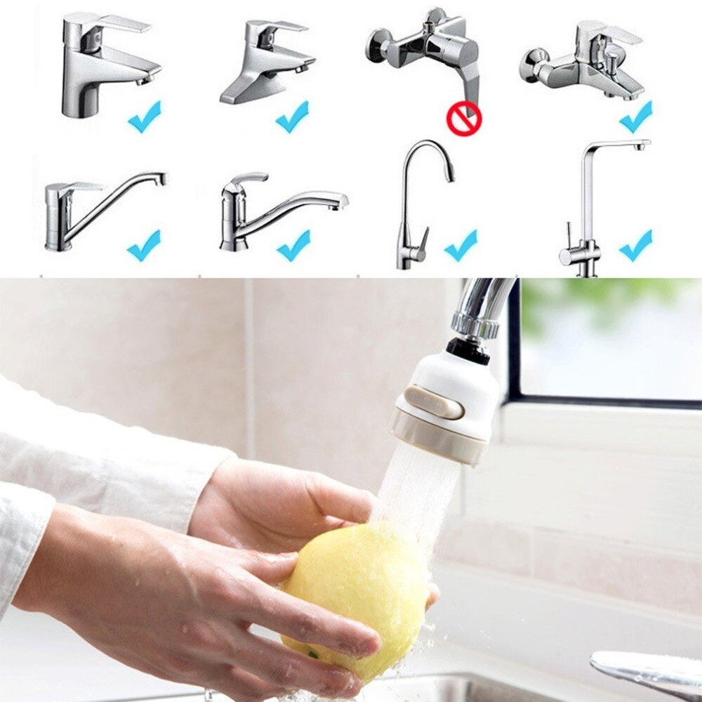 Water Tap Filter Kraan Splash-Proof Keuken Filter 360 Graden Roterende Druk Splash-Proof Verstelbare Tap Accessoire
