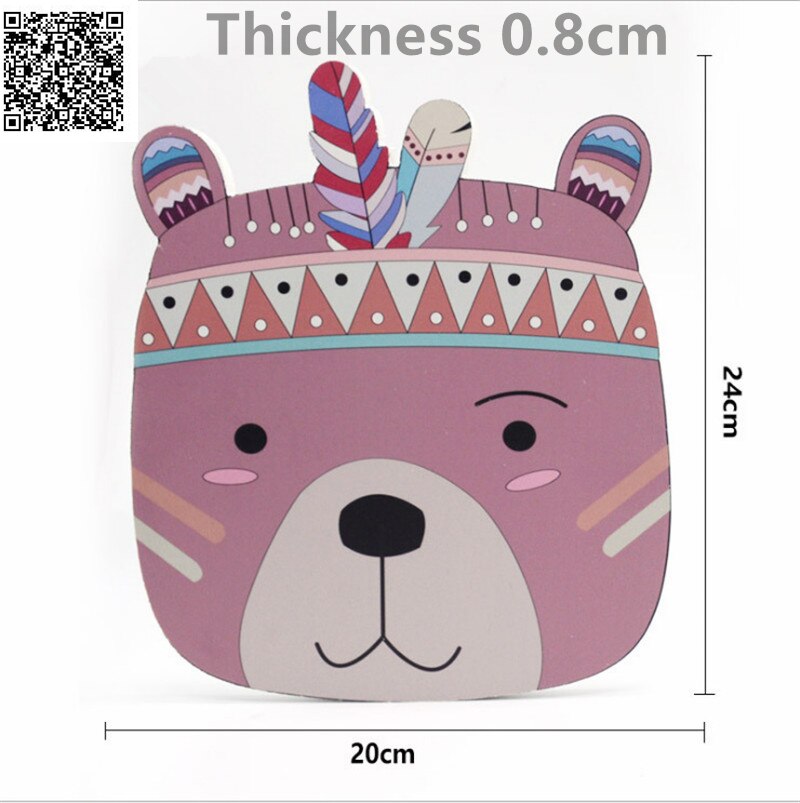 Wooden Nordic Shelves Wall Stickers Indian Style Animal Head Sculpture Baby Room Accessories Cartoon Wood Wall Shelf Child Room: Style 5