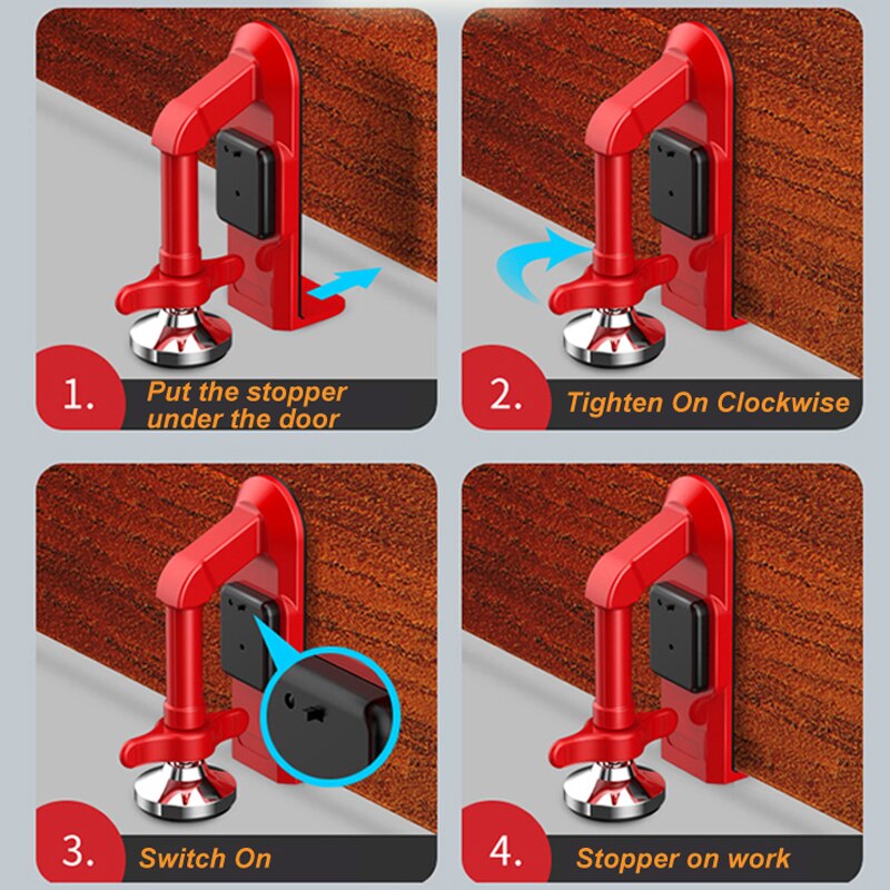 Draagbare Deur Beveiliging Stopper Deurslot Brace Met Alarm Voor Home Security En Persoonlijke Bescherming Deur Jammer Beveiliging Apparaten