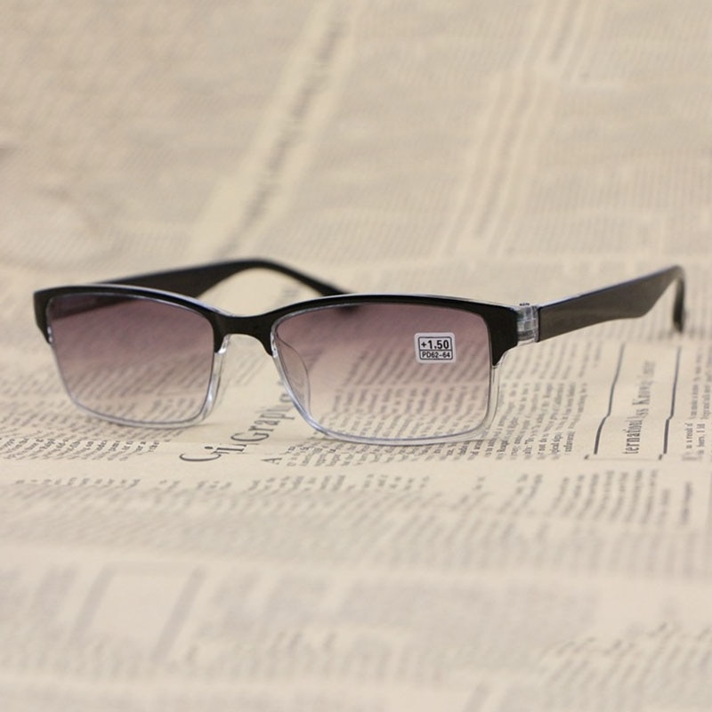 Mannen Vrouwen Leesbril Verziend Vierkante Zwarte Brillen Frame Anti-vermoeidheid Ultraviolet-Proof 1.0 Tot 4.0 R153