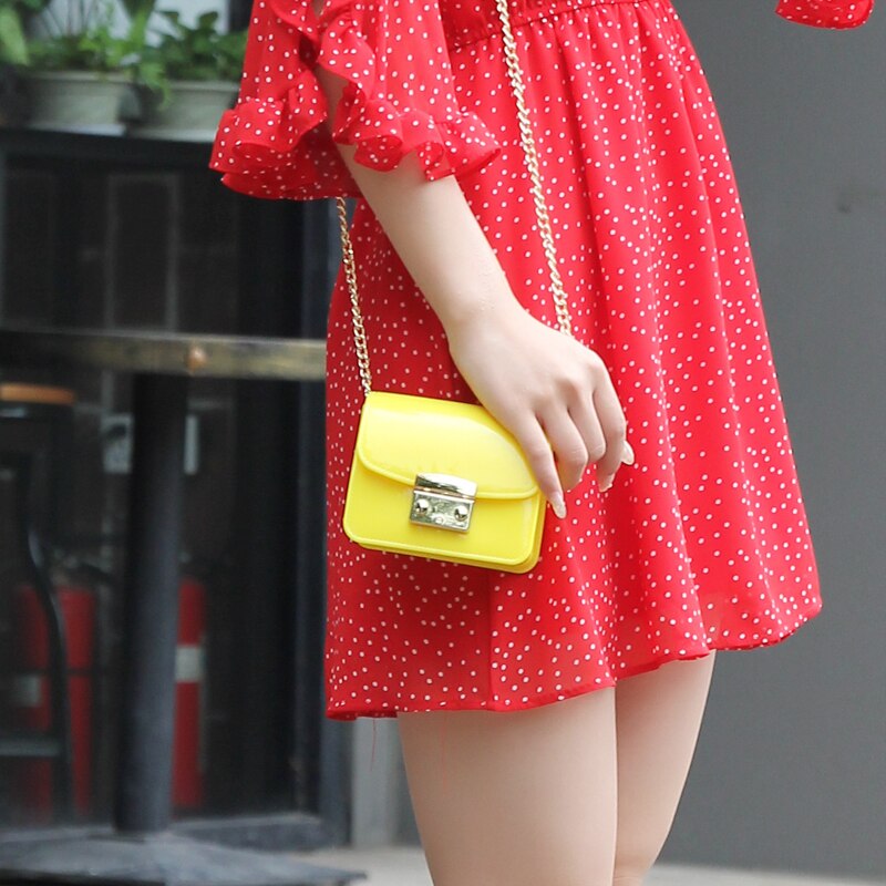 Colorful Summer Girls Mini PVC Jelly Purse Fit for Both Adult and Children Women Cross Body Chain Bags Baby