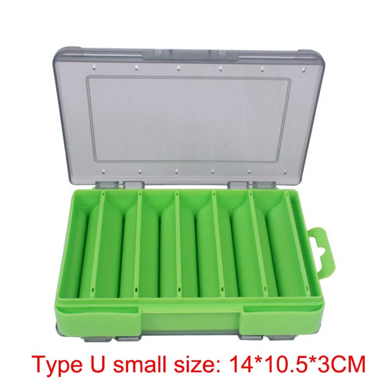 BURLE Angelzubehör-Box, U-Größe, Holz-Garnelenbox, Köderbox, Aufbewahrungsbox, VIB, Minobo Climb, transparent: green