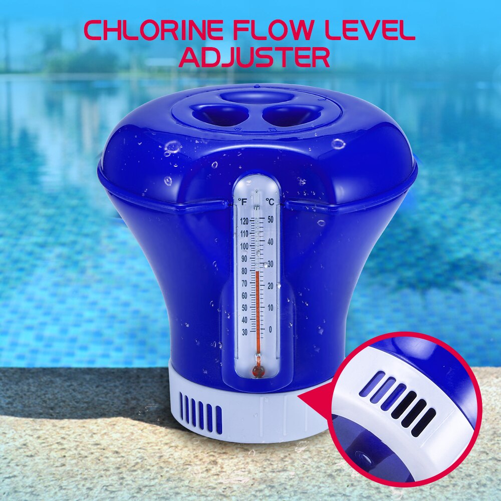 Pool Chemical Dispenser 5/8 Inch Automatic Thermometer Swimming Pool Pump Floating Chemical Chlorine Dispenser