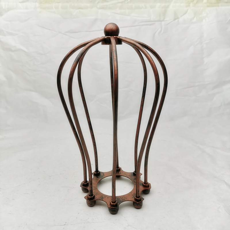 E27 schaduw zwart afgewerkt ijzeren edison lampenkap vintage verlichting kooi schaduw met fitting DIY lampaccessoires: Goud