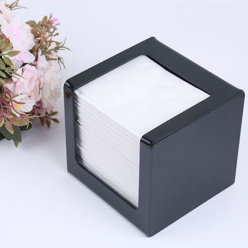 Acrylic Tissue Box, Tissue Storage Holder, Square Tissue Dispenser Black
