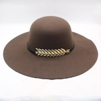 Kvinders hat kasket kvinde klassisk retro jazz varm damer fedora spand bomuld søde kasketter bred skygge top solhat trendy vintage: Kaffe