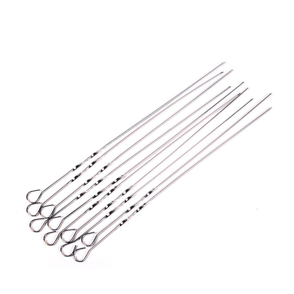 10PCS Flat pin Roasting needle Food Camping Picnic vegetable Needle BBQ Barbecue Steel Grilling Kebab Flat Skewers