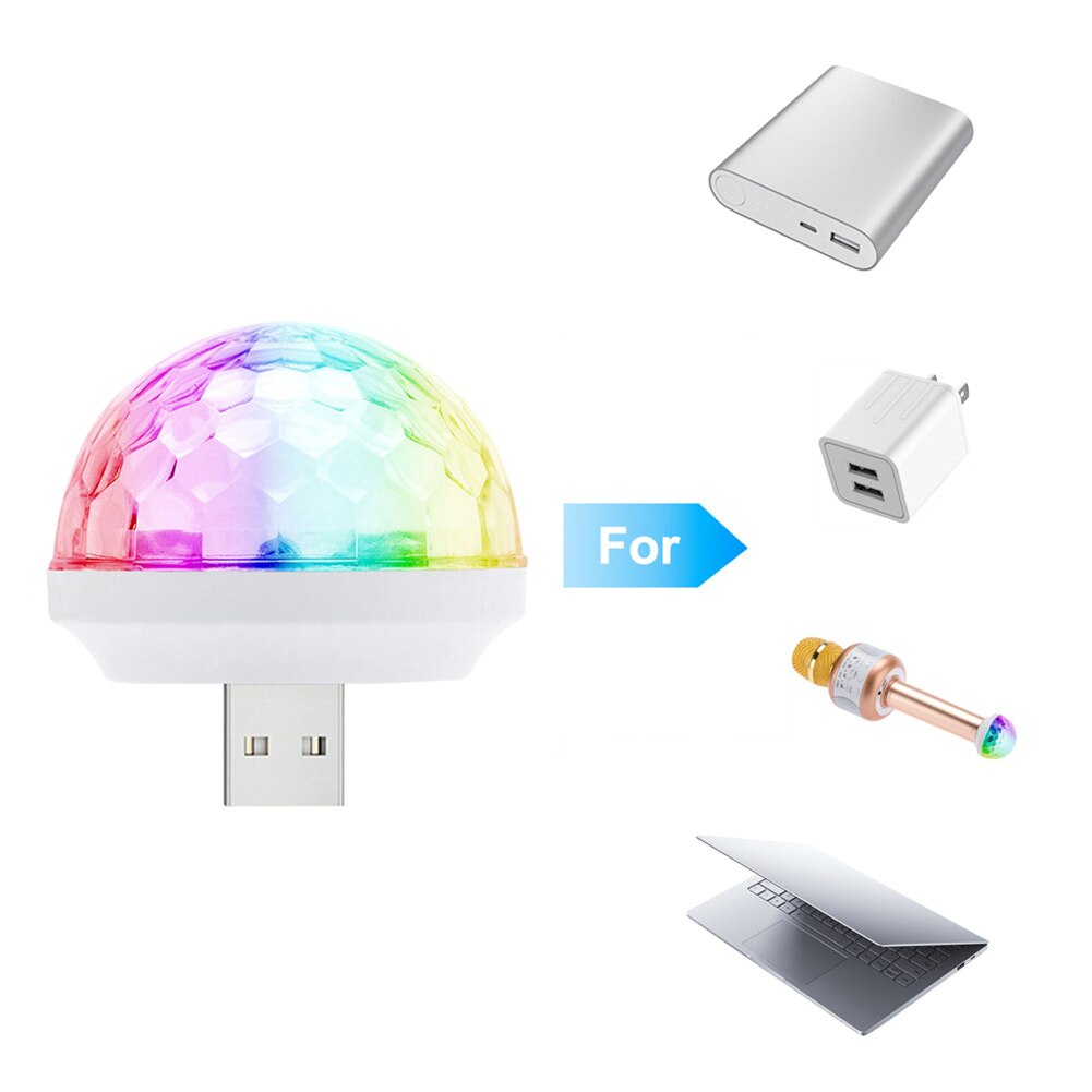 Colorful Sound Activated Magic Ball USB Mini Disco Light Party KTV Neon Lamp