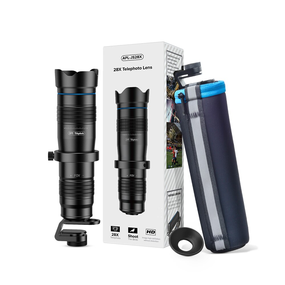 APEXEL HD 28X Telezoom Mobiele Telefoon Camera lens + Mini Statief Remote Shutter Monoculaire Telescoop Lens Voor Alle Smartphones