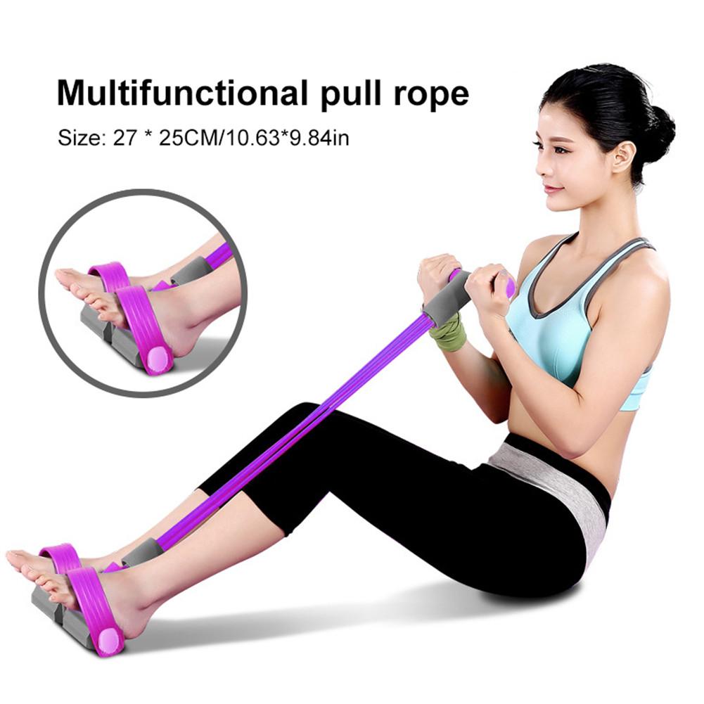 Voetpedaal Elastische Pull Touw Exerciser Roeier Buik Resistance Band Fitness Thuis Gym Sport Training Elastiekjes