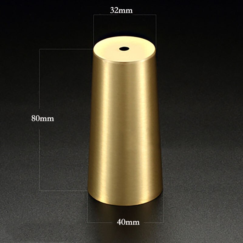 high Brass Cabinet Leg Covers Chair Cups Furniture Leg Tube Protector Table Feet Cover: D40 C32 H80