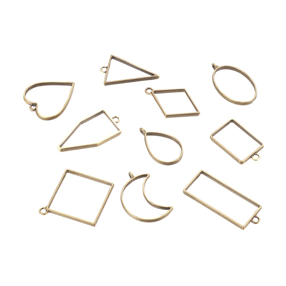 10 stk geometrisk form metalramme diy epoxyharpiks krystal silikone forme: Default Title