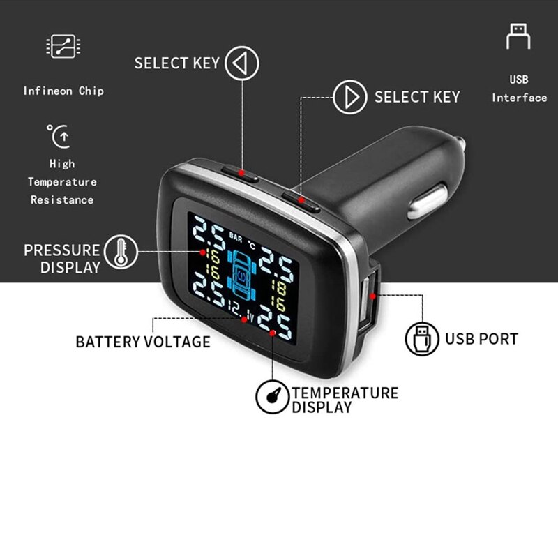 Novel Auto Tpms Bandenspanning Monitor Sigarettena Grandado