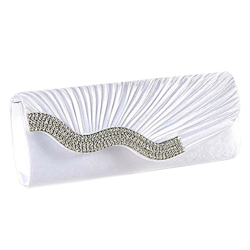 Ladies Handbag Evening Clutch Wallet Fabric French Bread Satin French Bag: Default Title