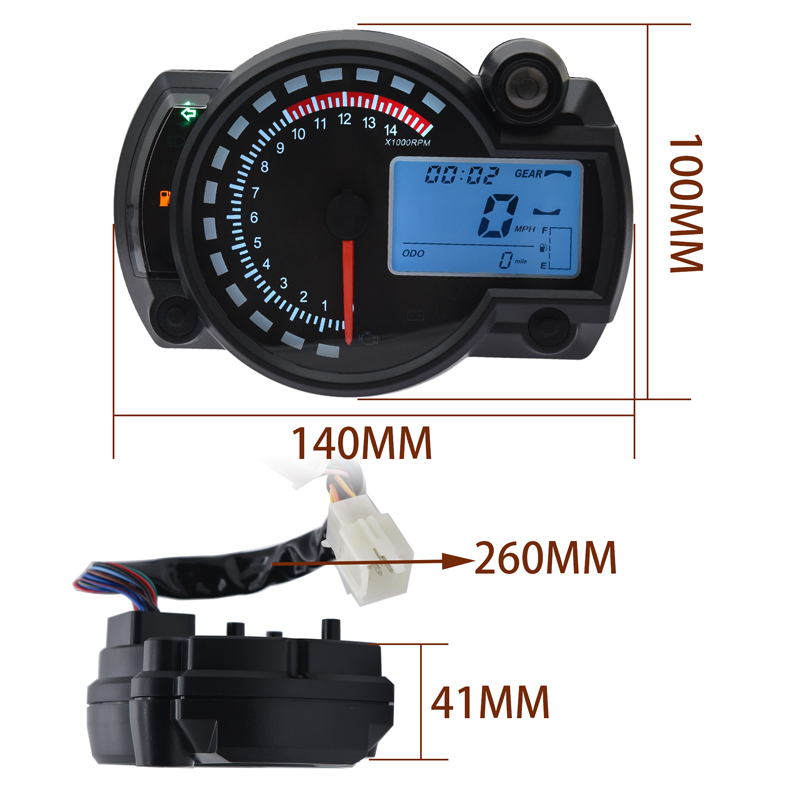 Einstellbare 7 Farben LCD Digital Universal- Tacho Motorrad Kilometerzähler Meter MAX 299 KM/H Motorrad Moto Armaturenbrett Zubehör