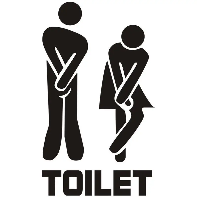 Funny Toilet Wall/Door Stickers Bathroom Decoration Waterproof Decals Vinyl Wallpaper Poster Home Decor The Wall O E0O8: Default Title