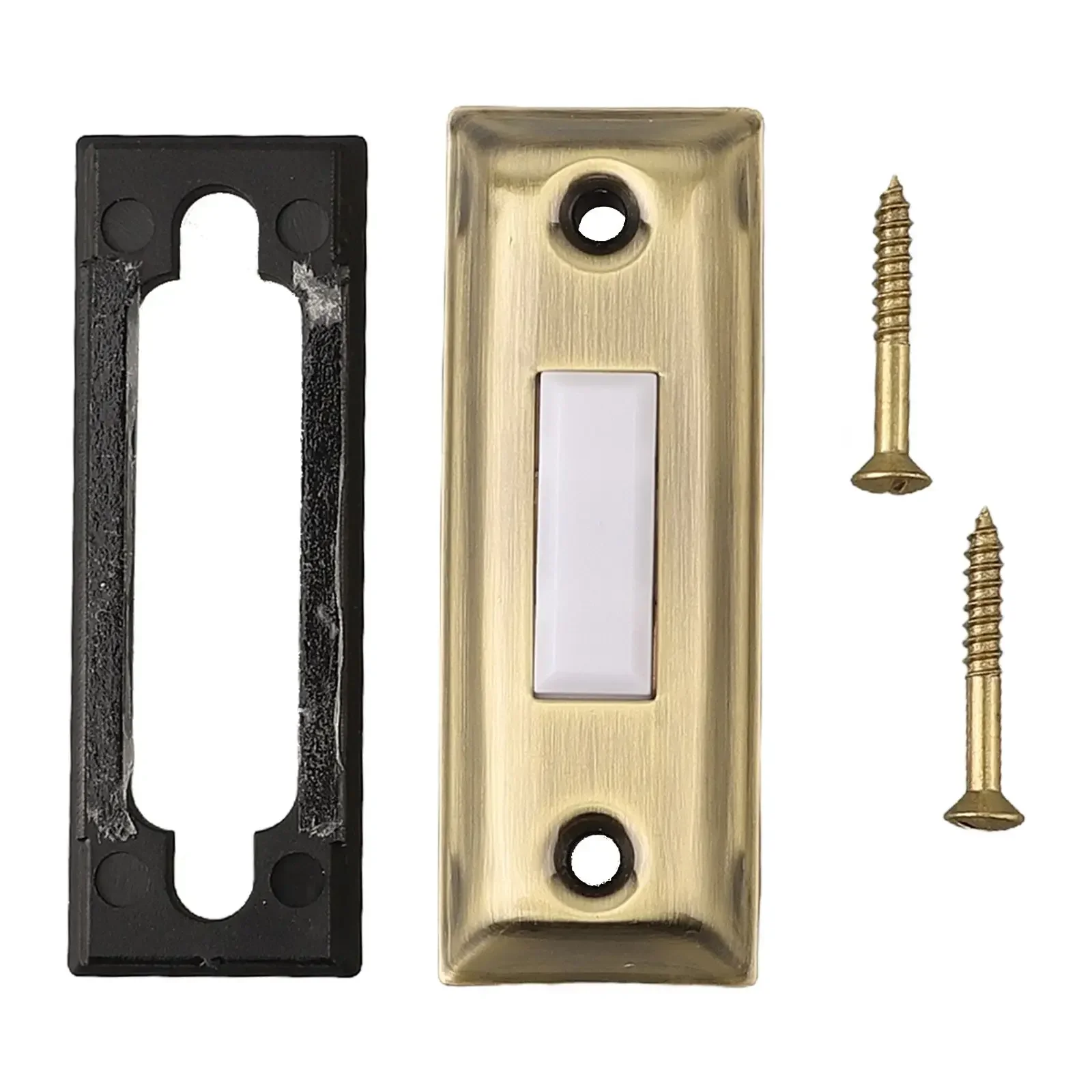 LED-verlichte deurbeldrukknop Antiek messing Rechthoekige verlichte deurbelknop Vervanging Bedrade deurbelknop