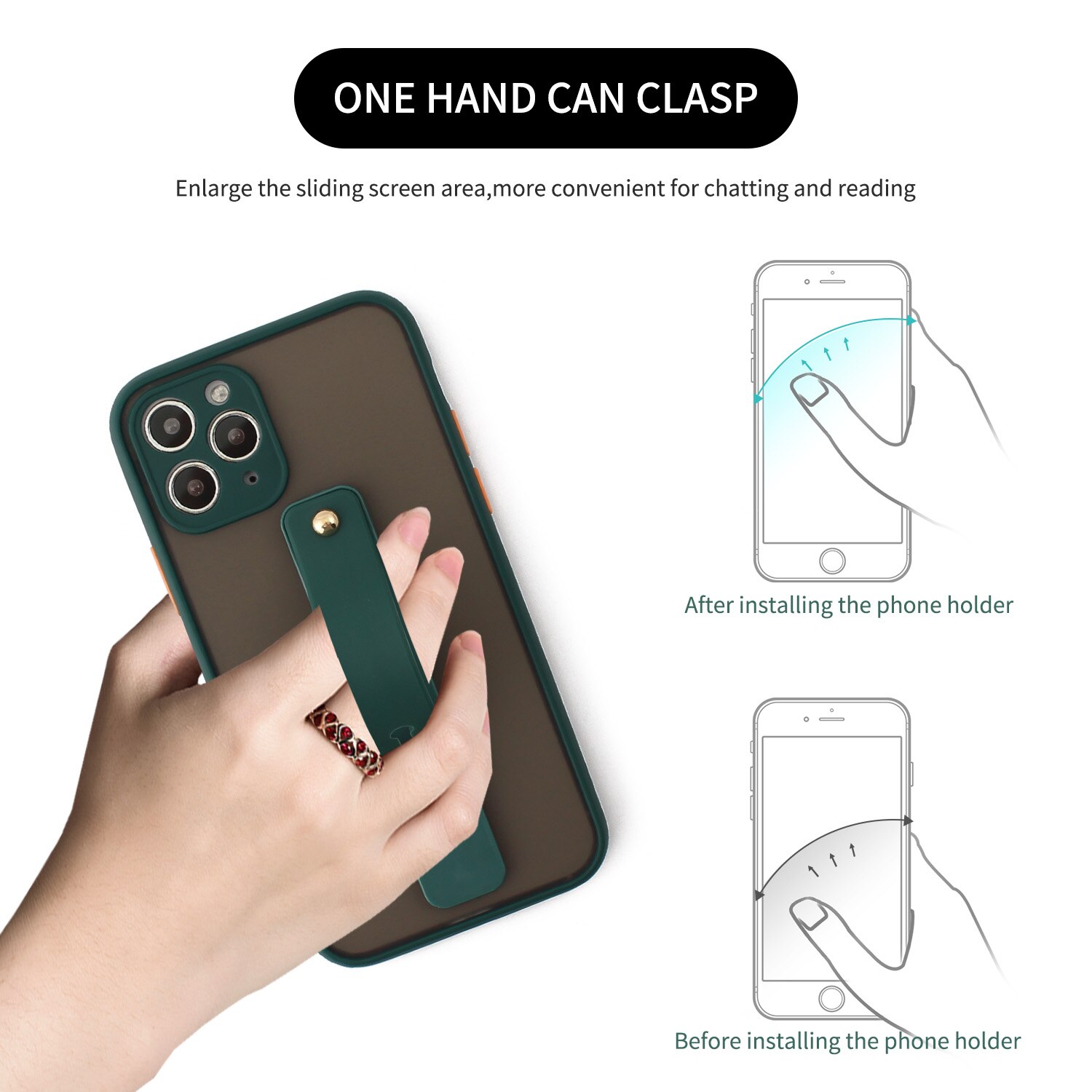 Uniwersalny uchwyt na nadgarstek do telefonu iPhone uchwyt na palec stojak na telefon komórkowy do samsung xiaomi Push back sticked uchwyt gniazda