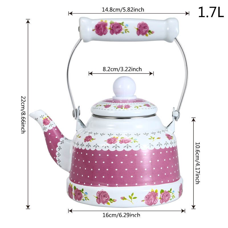 Pitcher Enamel Kettle Enamel Pot Water Pot Style Enamel Pot Ancient Bell Pot Home: pink